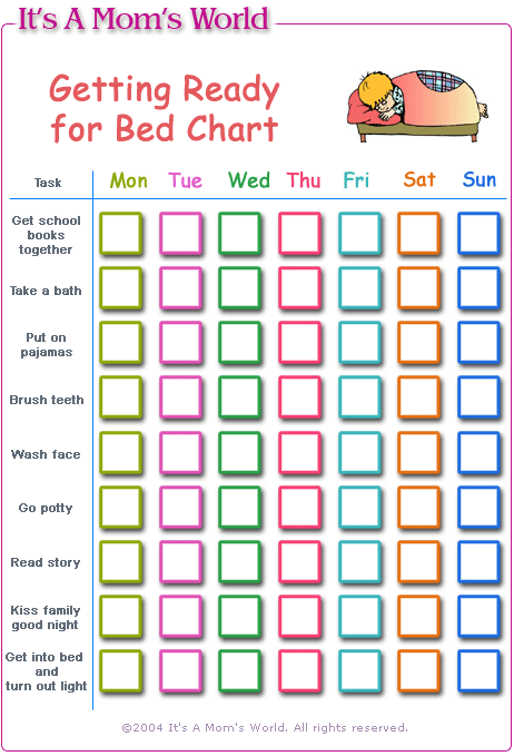 Sleeping In Own Bed Chart